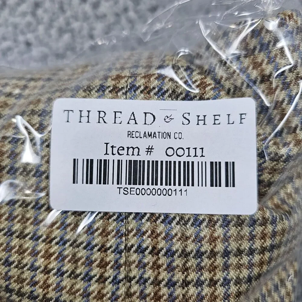 Chaps Sport Coat Blazer Mens 44S Beige Tan Beige Silk Houndstooth Two Button